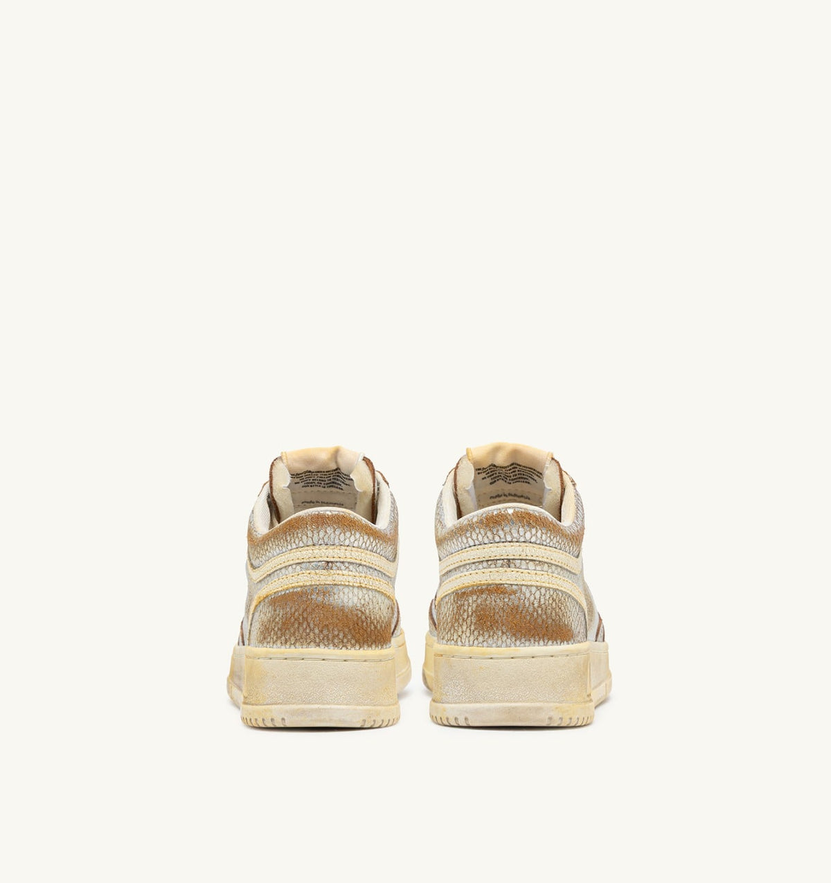 Woman MED-WAY SUPER VINTAGE SNEAKERS IN SILVER AND MARSHMALLOW SNAKE-PRINT LEATHER