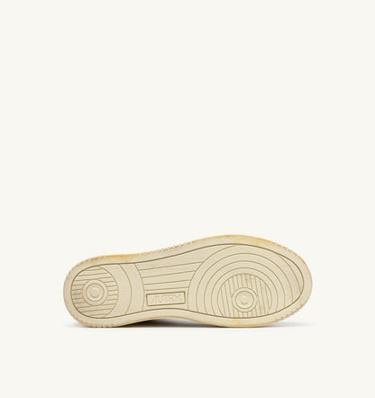 Woman MED-WAY SUPER VINTAGE SNEAKERS IN SILVER AND MARSHMALLOW SNAKE-PRINT LEATHER