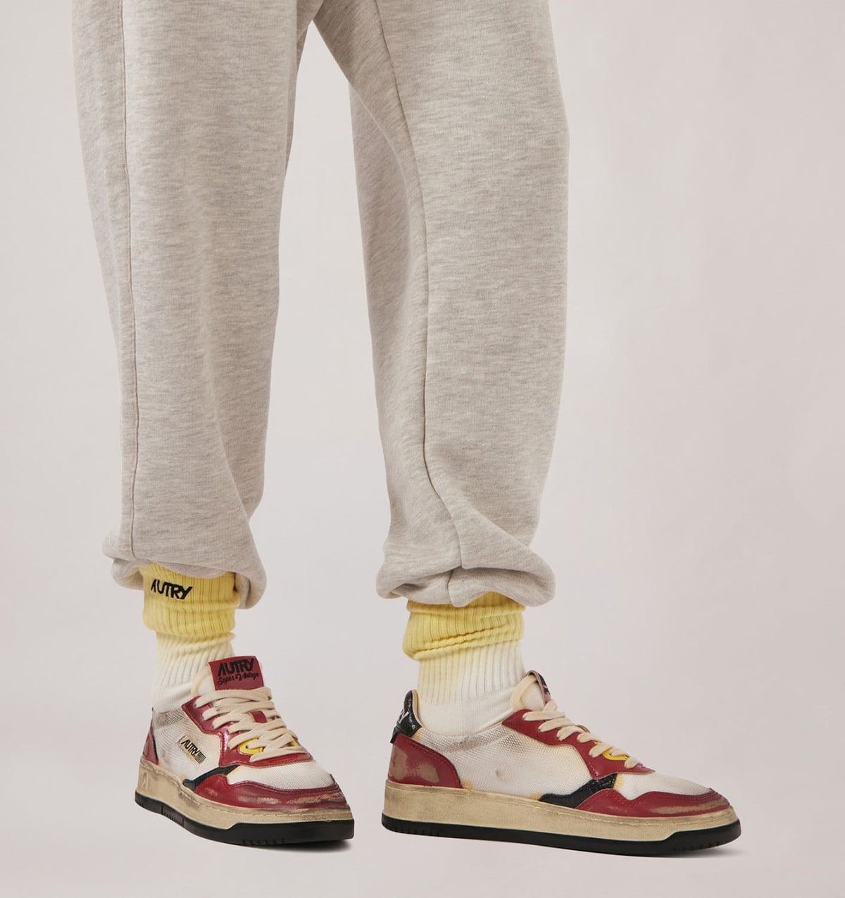 Woman MEDALIST LOW SUPER VINTAGE SNEAKERS IN RED AND MESH WHITE LEATHER