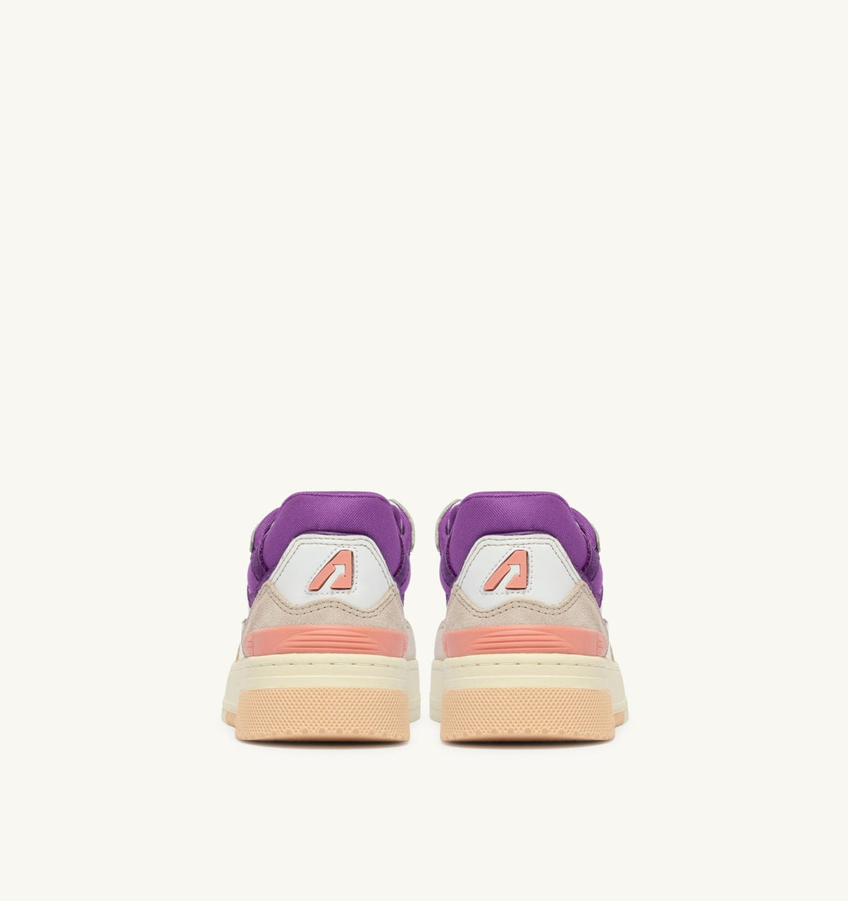 Woman SNEAKERS CLC LOW IN WHITE SAND AND DEWBERRY LEATHER AND SUEDE