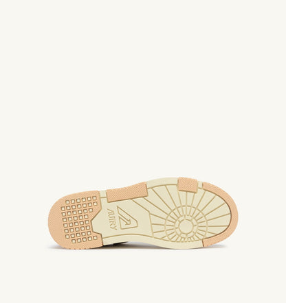 Woman SNEAKERS CLC LOW IN WHITE SAND AND DEWBERRY LEATHER AND SUEDE