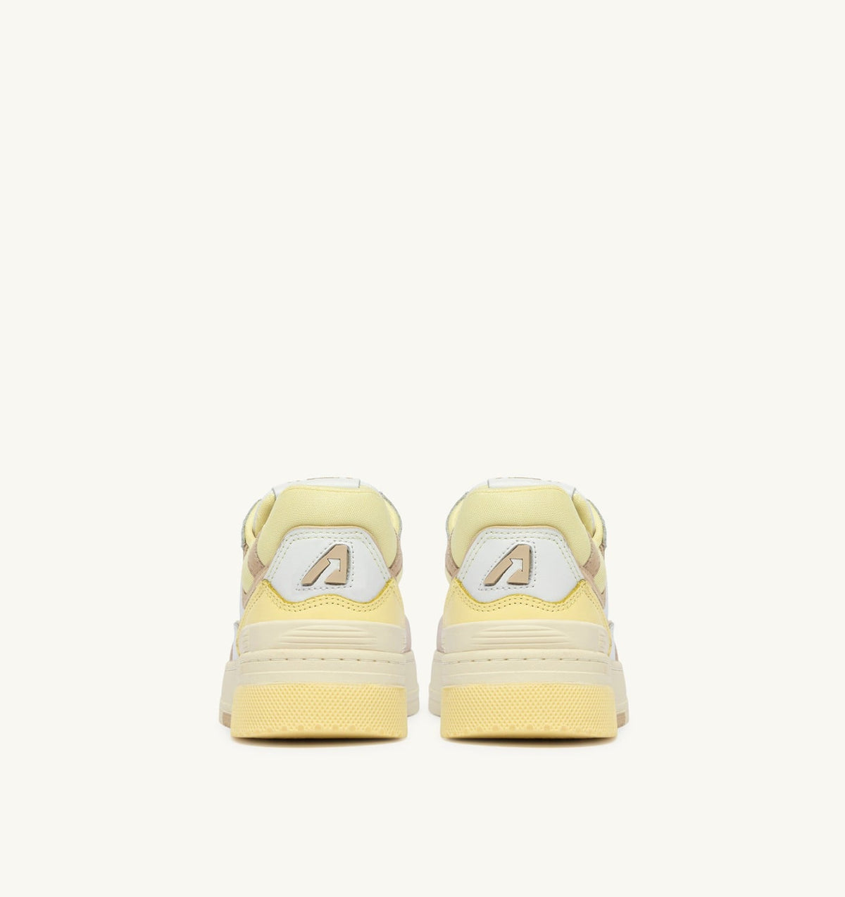 Woman SNEAKERS CLC LOW IN WHITE BOULDER AND LEMON MERINGUE LEATHER AND SUEDE