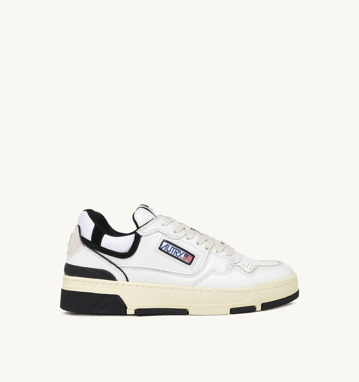 Woman CLC LOW SNEAKERS IN WHITE LEATHER AND BLACK SUEDE