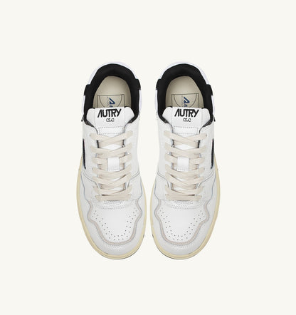 Woman CLC LOW SNEAKERS IN WHITE LEATHER AND BLACK SUEDE