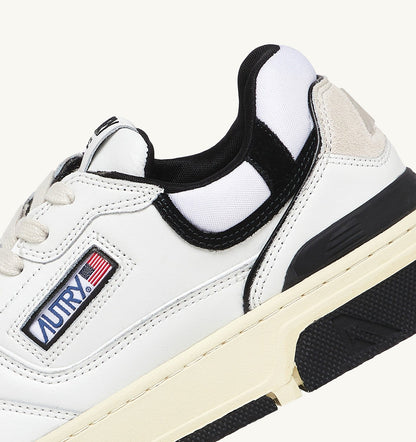 Woman CLC LOW SNEAKERS IN WHITE LEATHER AND BLACK SUEDE