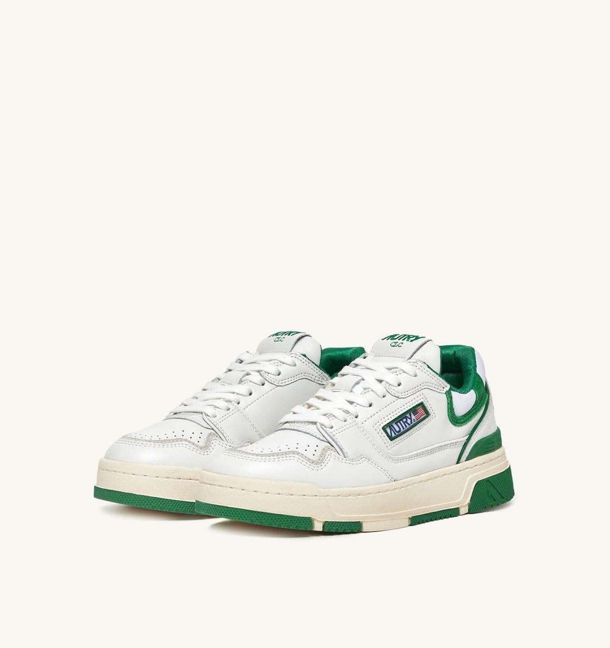 Woman CLC LOW SNEAKERS IN WHITE LEATHER AND AMAZON SUEDE
