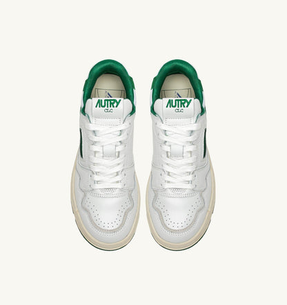 Woman CLC LOW SNEAKERS IN WHITE LEATHER AND AMAZON SUEDE