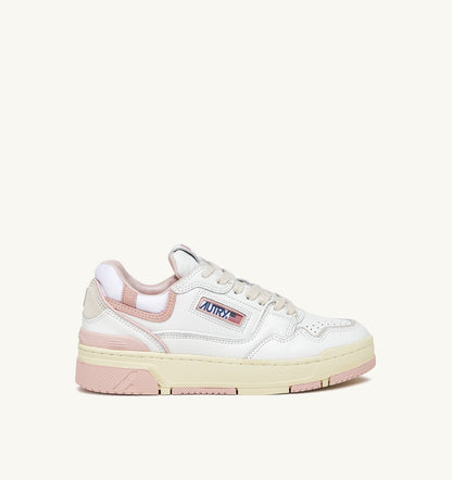 Woman CLC LOW SNEAKERS IN WHITE LEATHER AND POWDER PINK SUEDE