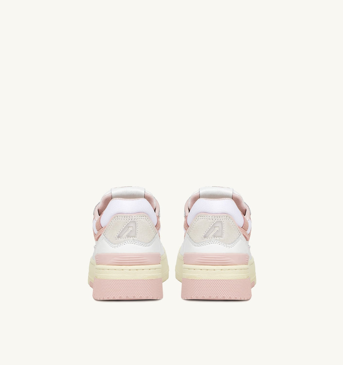 Woman CLC LOW SNEAKERS IN WHITE LEATHER AND POWDER PINK SUEDE