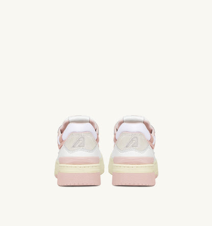 Woman CLC LOW SNEAKERS IN WHITE LEATHER AND POWDER PINK SUEDE