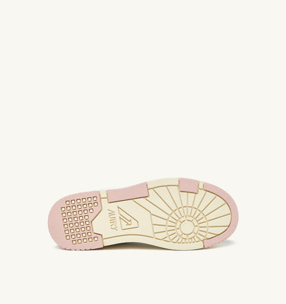 Woman CLC LOW SNEAKERS IN WHITE LEATHER AND POWDER PINK SUEDE