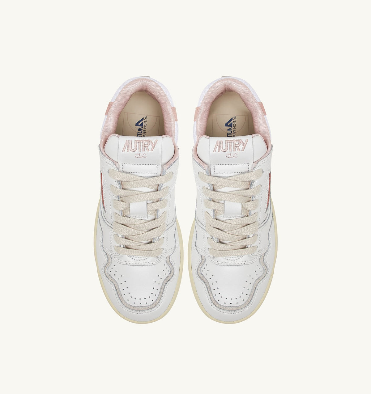 Woman CLC LOW SNEAKERS IN WHITE LEATHER AND POWDER PINK SUEDE