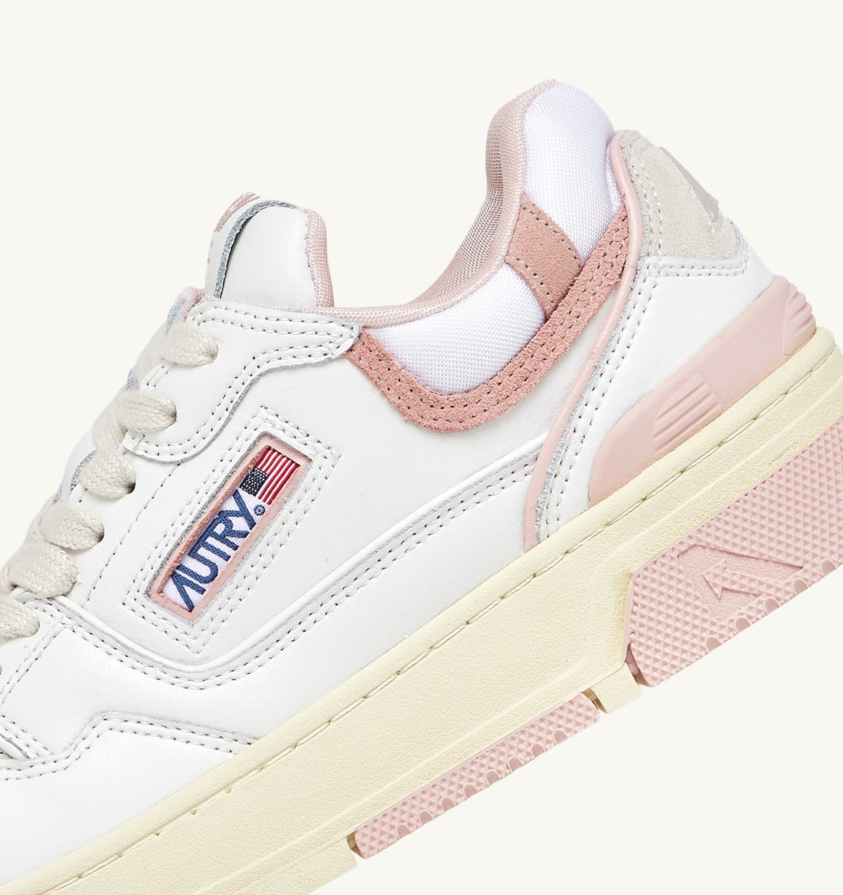 Woman CLC LOW SNEAKERS IN WHITE LEATHER AND POWDER PINK SUEDE