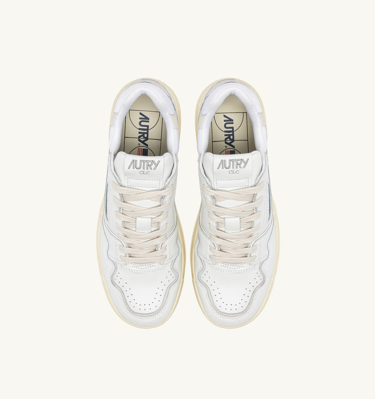 Woman CLC LOW SNEAKERS IN WHITE LEATHER AND SUEDE