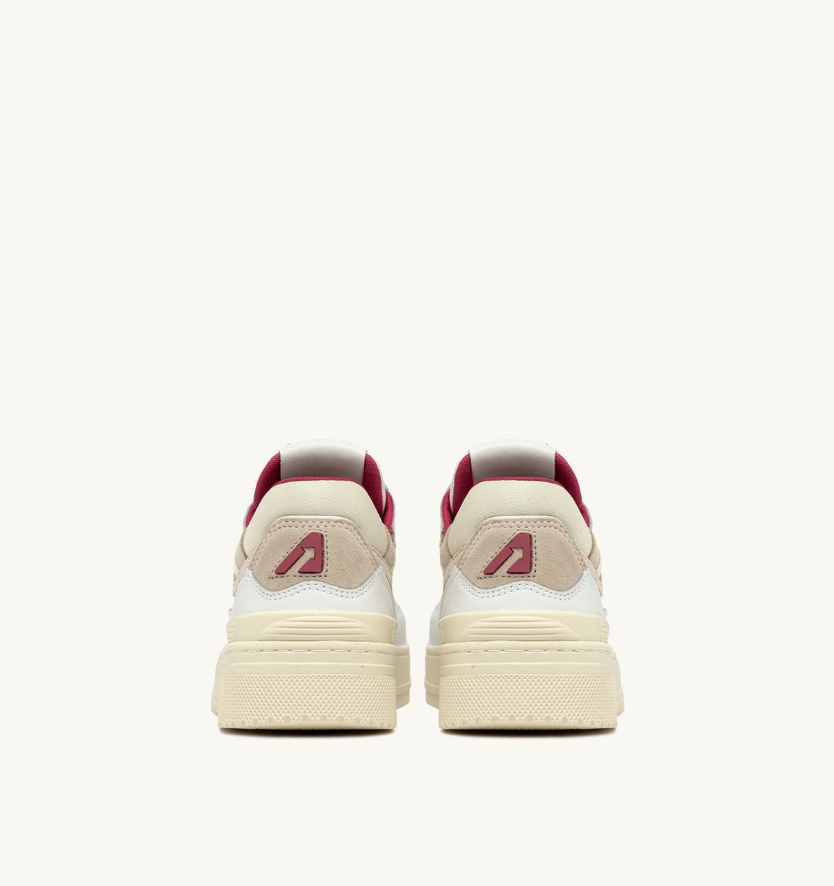 Woman CLC LOW SNEAKERS IN WHITE LEATHER AND SAND SUEDE