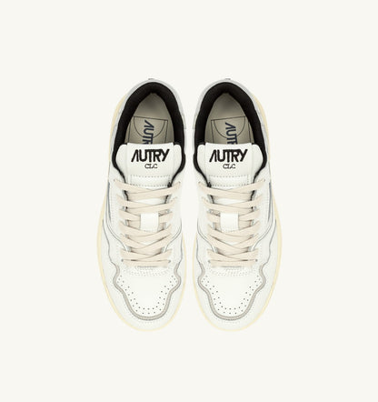 Woman CLC LOW SNEAKERS IN WHITE LEATHER AND SILVER SUEDE
