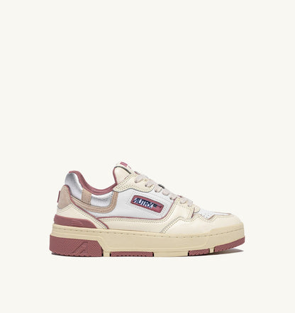 Woman CLC LOW SNEAKERS IN WHISPER WHITE ASH ROSE AND SILVER LEATHER