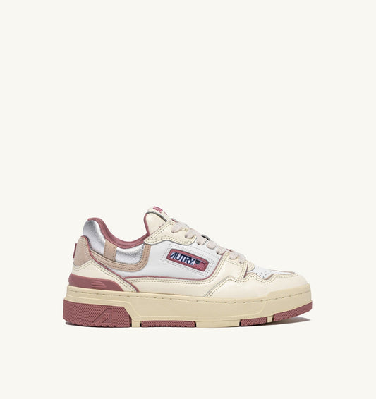 Woman CLC LOW SNEAKERS IN WHISPER WHITE ASH ROSE AND SILVER LEATHER