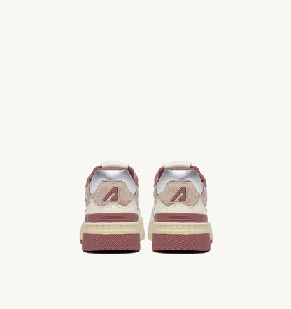 Woman CLC LOW SNEAKERS IN WHISPER WHITE ASH ROSE AND SILVER LEATHER