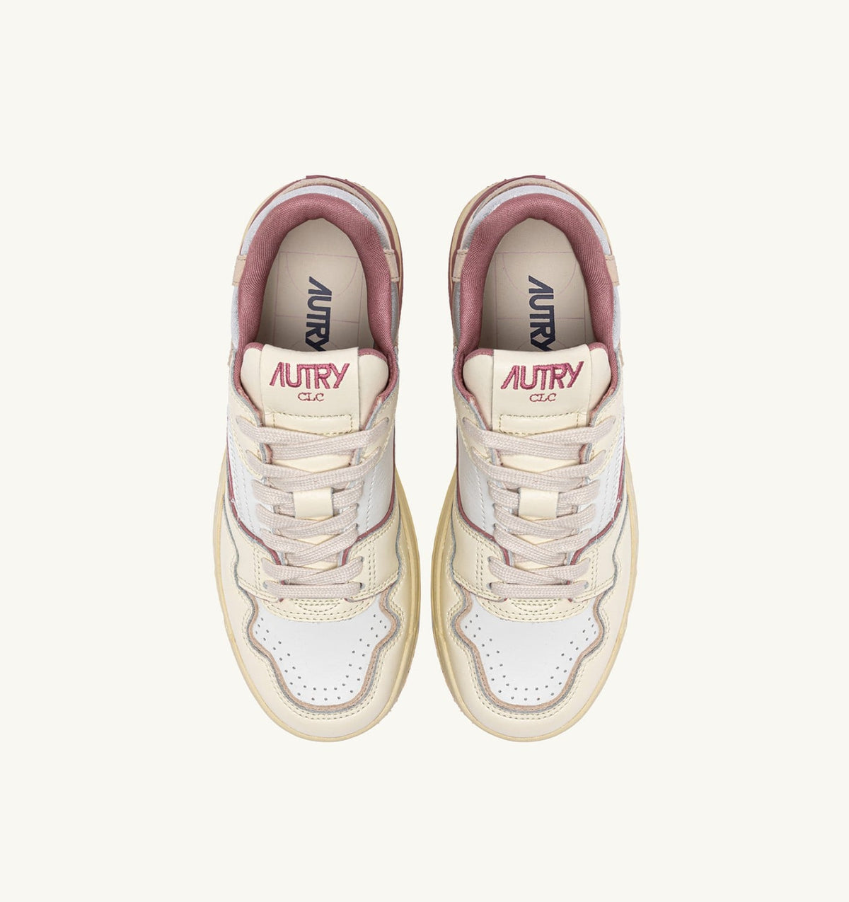 Woman CLC LOW SNEAKERS IN WHISPER WHITE ASH ROSE AND SILVER LEATHER