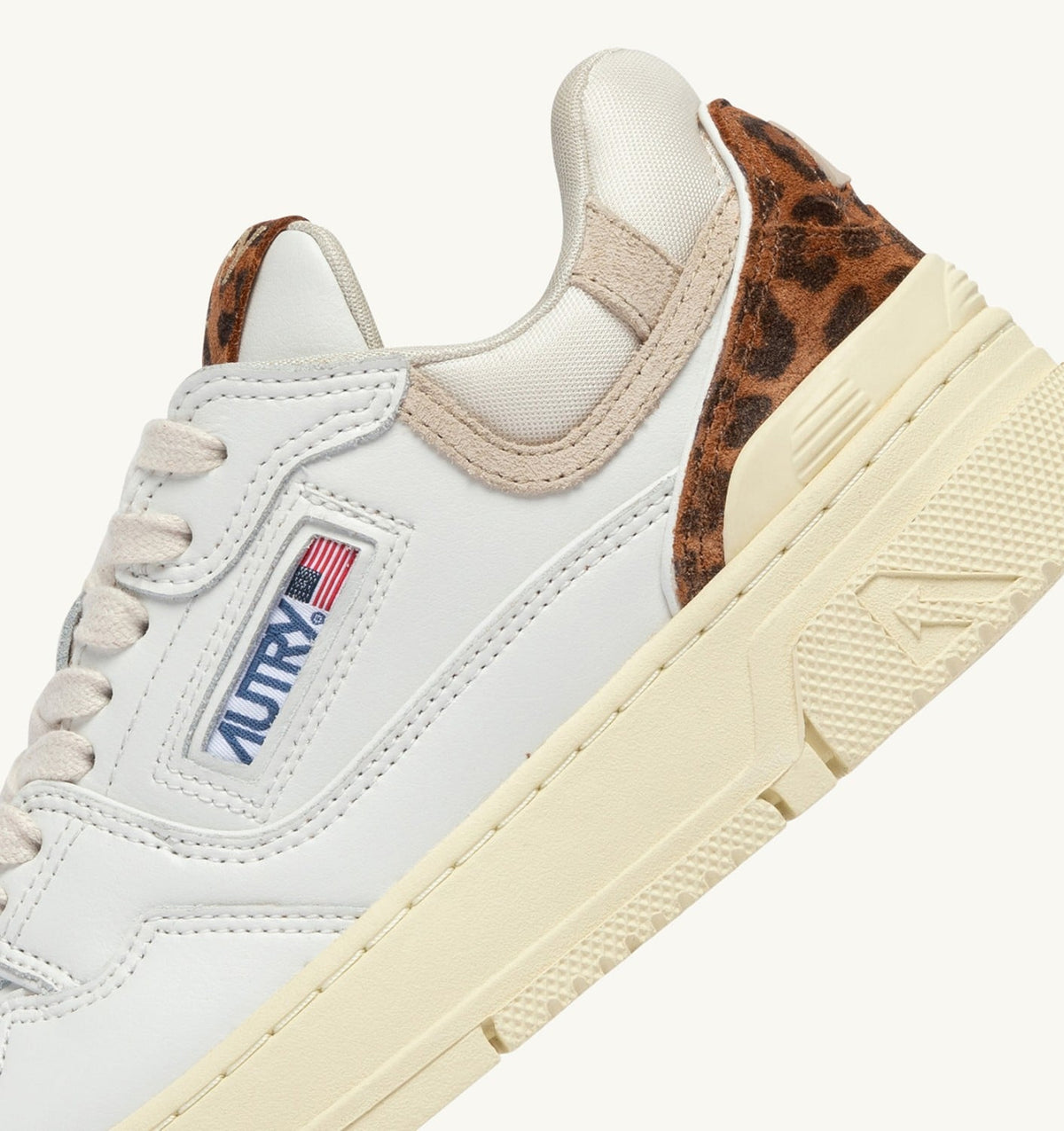 Woman CLC LOW SNEAKERS IN LEATHER COLOR WHITE AND LEOPARD