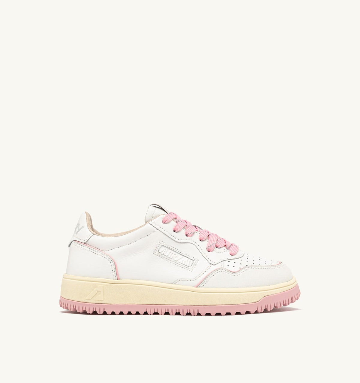 Woman GOLF LOW SNEAKERS IN WHITE AND CORAL BLUSH LEATHER