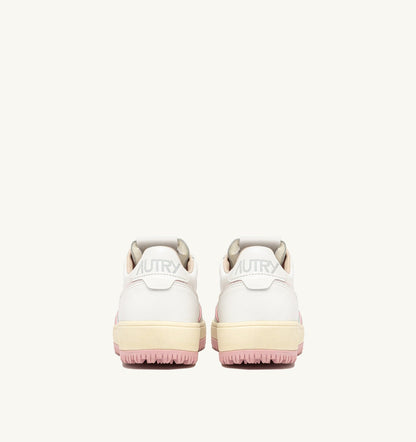 Woman GOLF LOW SNEAKERS IN WHITE AND CORAL BLUSH LEATHER