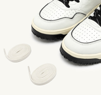 Woman GOLF LOW SNEAKERS IN WHITE AND BLACK LEATHER