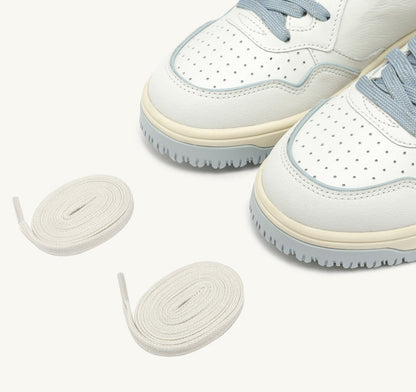 Woman GOLF LOW SNEAKERS IN LEATHER COLOR WHITE AND PEARL BLUE