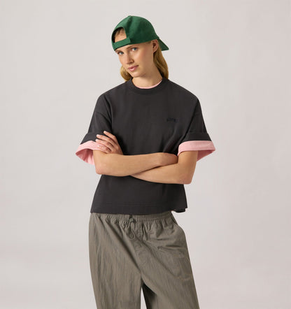 Woman BOXY T-SHIRT WITH TONAL LOGO FOR WOMAN