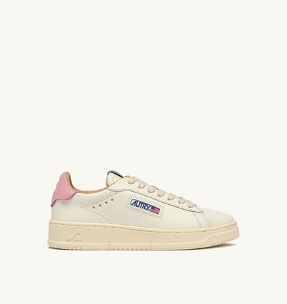 Woman DALLAS LOW SNEAKERS IN MARSHMALLOW AND PINK DOLPHIN LEATHER
