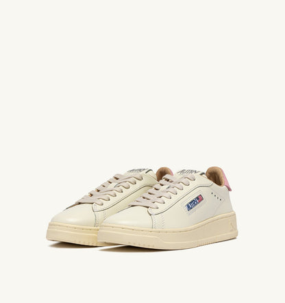 Woman DALLAS LOW SNEAKERS IN MARSHMALLOW AND PINK DOLPHIN LEATHER