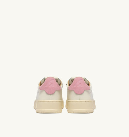 Woman DALLAS LOW SNEAKERS IN MARSHMALLOW AND PINK DOLPHIN LEATHER