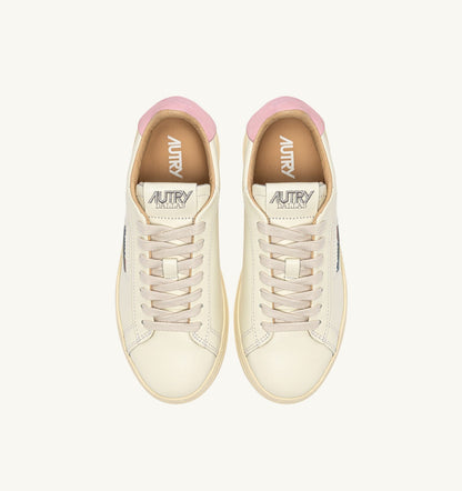Woman DALLAS LOW SNEAKERS IN MARSHMALLOW AND PINK DOLPHIN LEATHER
