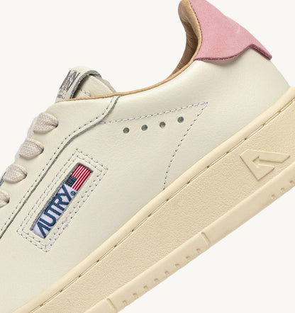 Woman DALLAS LOW SNEAKERS IN MARSHMALLOW AND PINK DOLPHIN LEATHER
