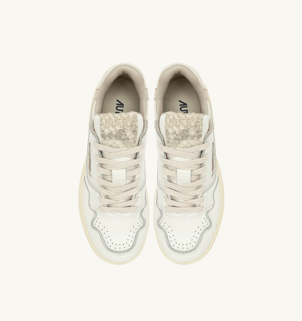Woman CLC LOW SNEAKERS IN WHITE LEATHER WITH SNAKE DIAMOND PRINT