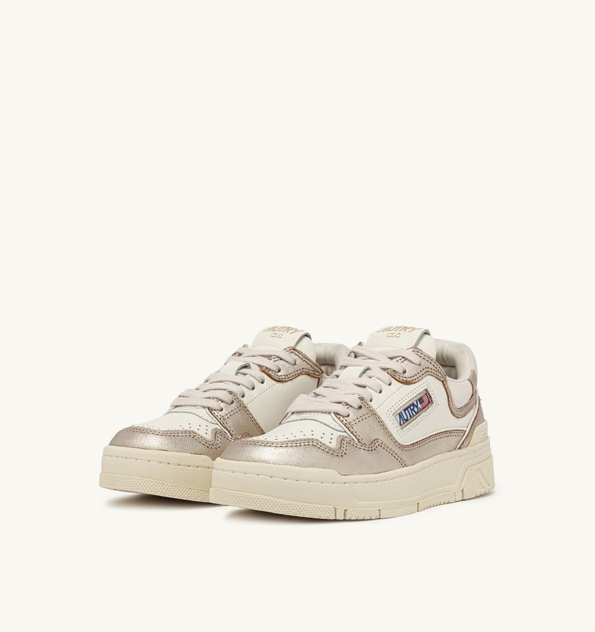 Woman CLC LOW SNEAKERS IN PLATINUM LEATHER AND SUEDE