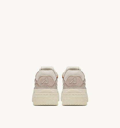 Woman CLC LOW SNEAKERS IN PLATINUM LEATHER AND SUEDE