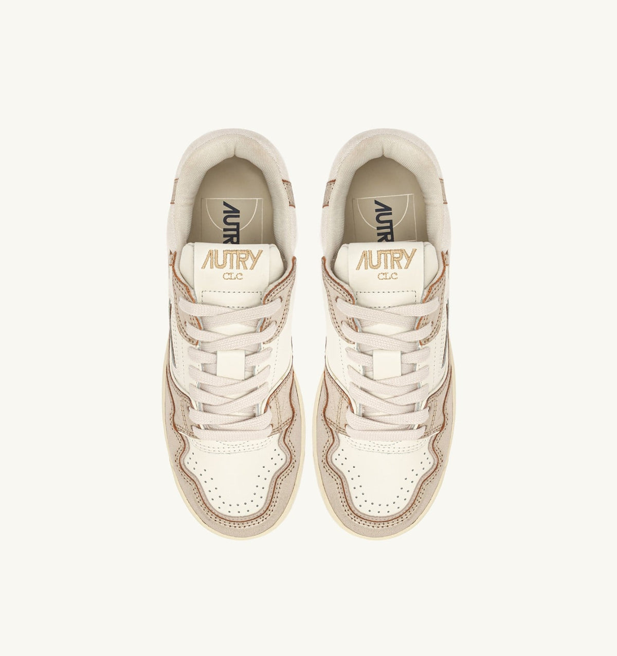 Woman CLC LOW SNEAKERS IN PLATINUM LEATHER AND SUEDE