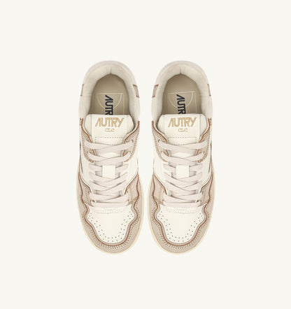 Woman CLC LOW SNEAKERS IN PLATINUM LEATHER AND SUEDE