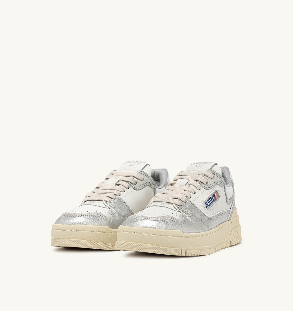 Woman CLC LOW SNEAKERS IN SILVER-TONE LEATHER