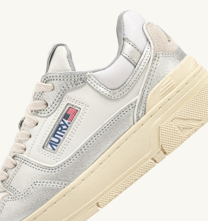 Woman CLC LOW SNEAKERS IN SILVER-TONE LEATHER