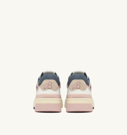 Woman CLC LOW SNEAKERS IN WHITE AND PEACH WHIP LEATHER SUEDE