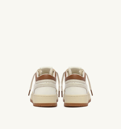 Woman MED-WAY SNEAKERS IN LEATHER COLOR MARSHMALLOW AND BROWN SUGAR