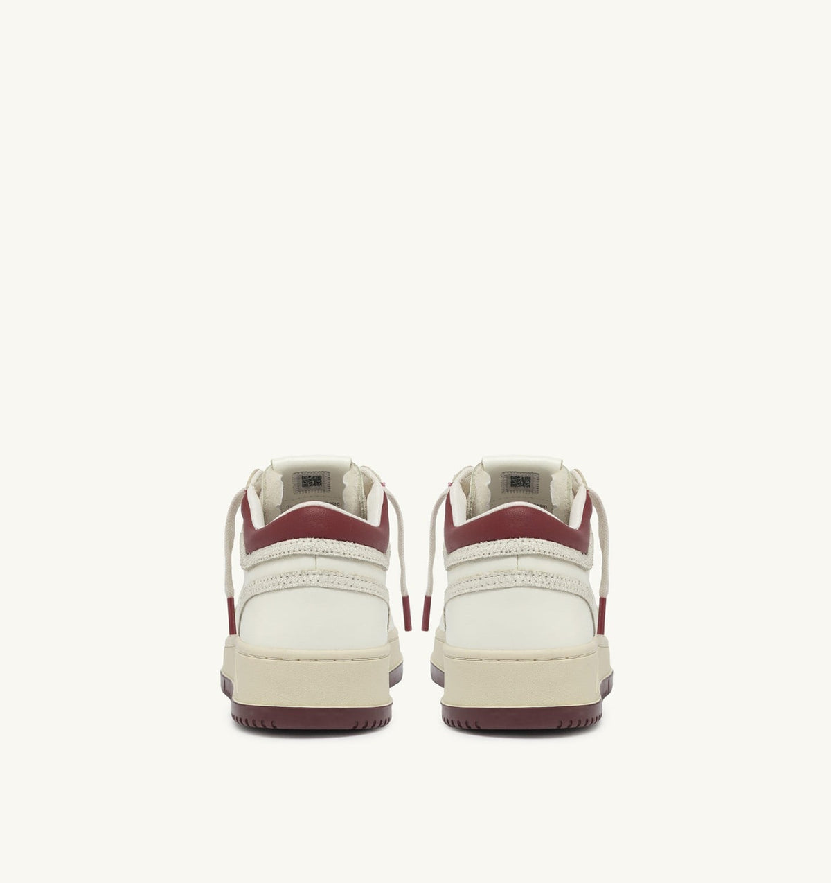 Woman MED-WAY SNEAKERS IN LEATHER COLOR MARSHMALLOW AND SYRAH