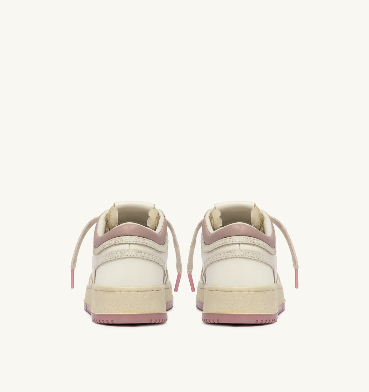 Woman MED-WAY SNEAKERS IN LEATHER COLOR MARSHMALLOW AND ZEPHYR