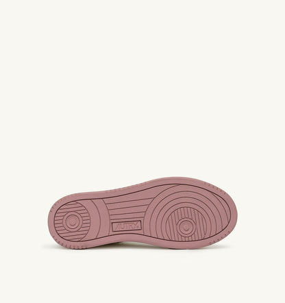 Woman MED-WAY SNEAKERS IN LEATHER COLOR MARSHMALLOW AND ZEPHYR