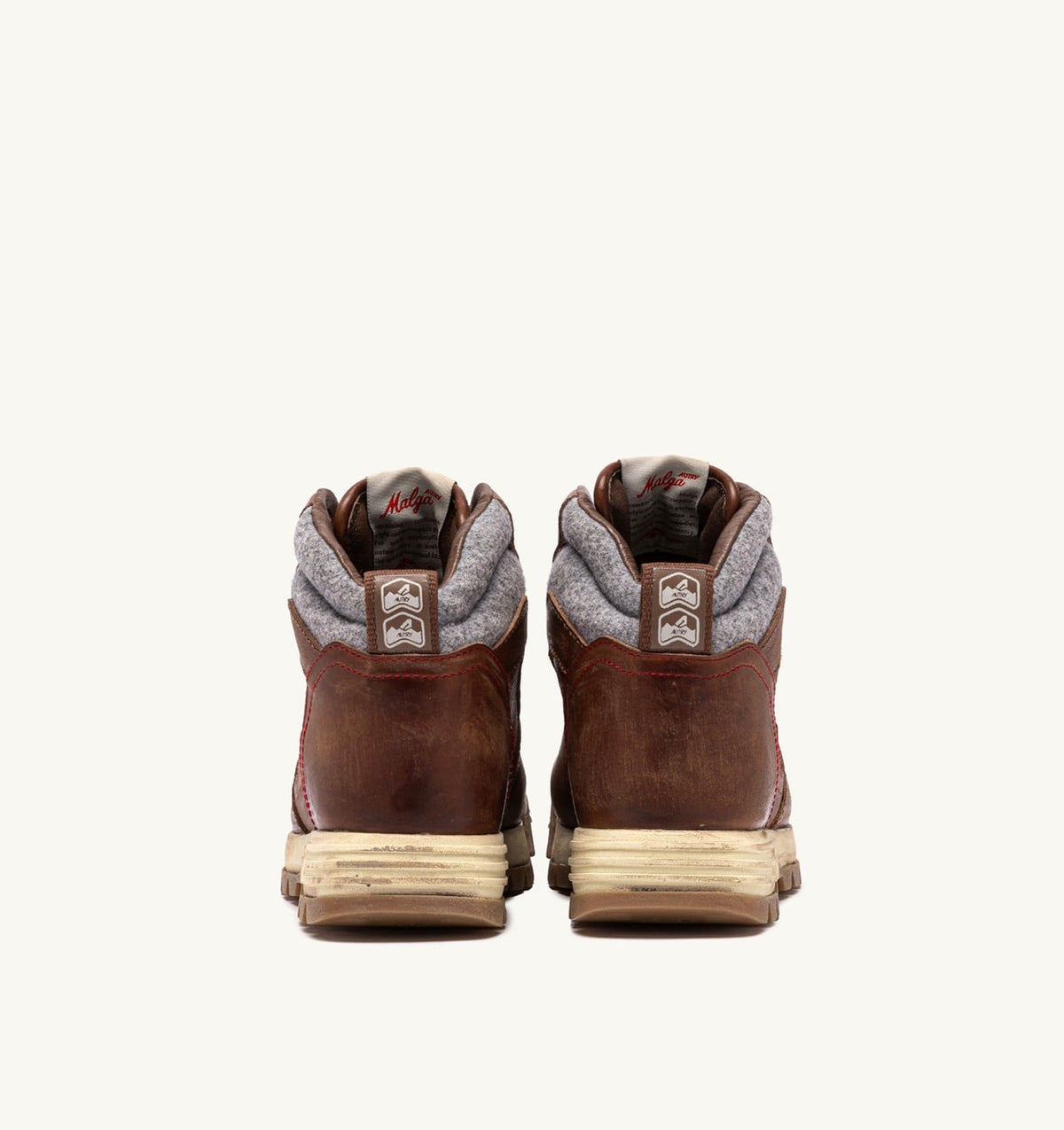 Woman MALGA BOOTS IN LEATHER COLOR NATURAL LEATHER AND GRAY
