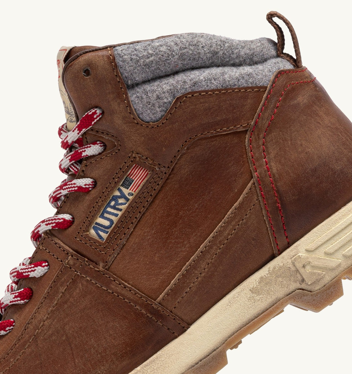 Woman MALGA BOOTS IN LEATHER COLOR NATURAL LEATHER AND GRAY
