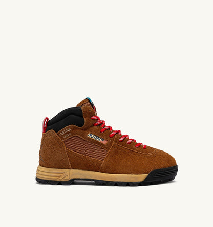 Woman MALGA CORTINA IN CHESTNUT AND FLAME SCARLET SUEDE